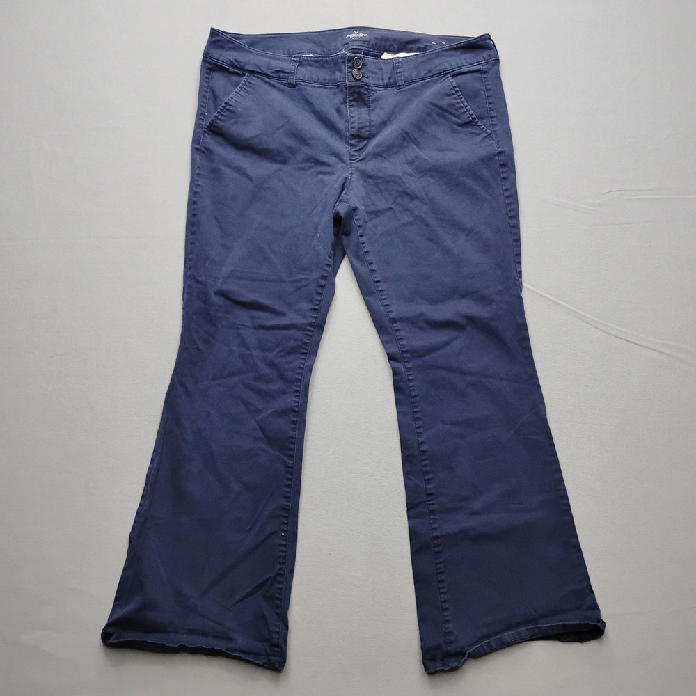 American Eagle Artist Stretch Navy Blue Bootcut Pants Womens 16 Short